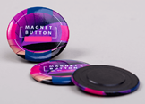 Hochwertiger Magnetbutton Ø 25 mm, 4/0 farbig einseitig bedruckt